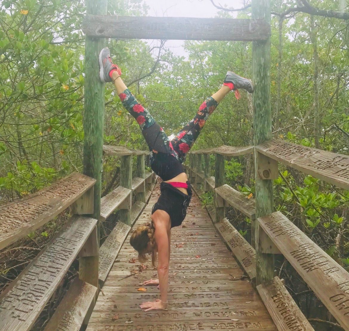 My handstand goal by age 60 is to do a freestanding handstand. I can get myself upside down at nearly 56, but now I want to hold it and play around.